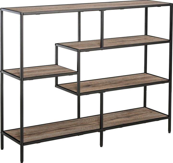 Produktbild Swisshandel24 Standregal, Bücherregal Lagerregal Industrieller Stil, Aktenregal, Küchenregal, P2 Spanplatte, Metal (120 x 32 x 95 cm)