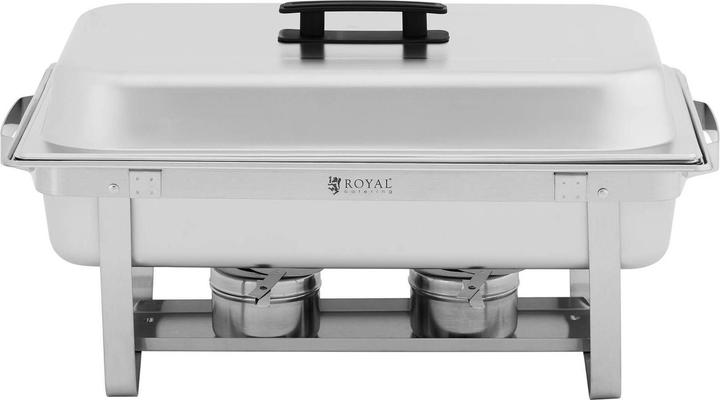 Produktbild Royal Catering Chafing Dish Warmhaltebehälter Rechaud Wärmebehälter 9 l 2 Brennstoffhalter