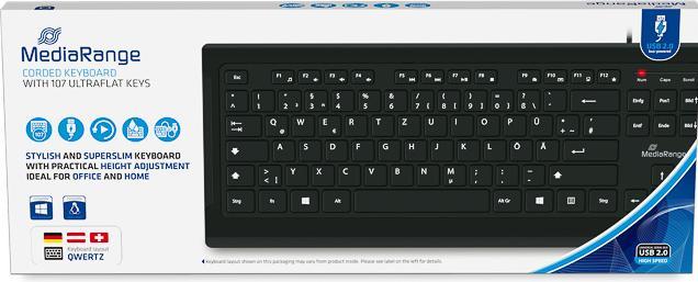 Image du produit MediaRange MEDIAR STANDARD KEYBOARD BLACK MROS101 filaire (DE, Filaire)