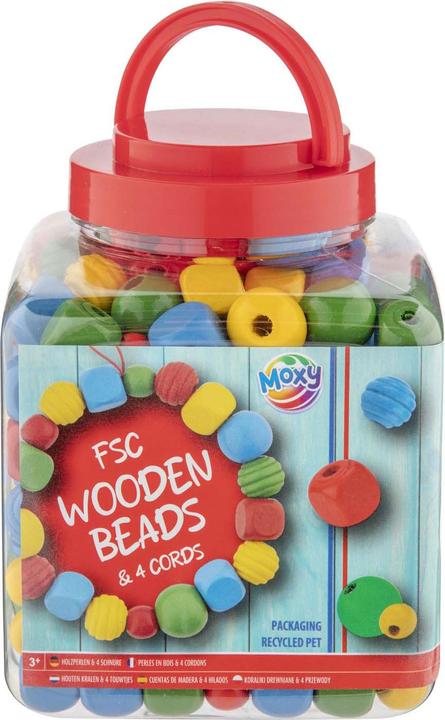 Actual product image Grafix Wooden beads red. 375 grammes