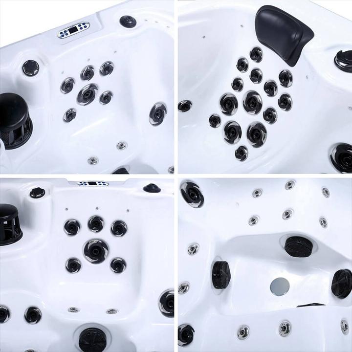 Produktbild Home Deluxe Outdoor Whirlpool GARDEN, 51 Massagedüsen, Beleuchtung, Treppe und Thermoabdeckung, 2 Personen