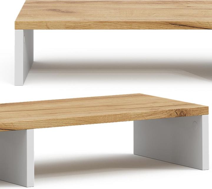 Produktbild Vichy Monitorständer Tomy, Weiss/Goldkraft Eiche, 80 x 12 cm