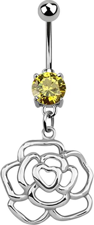 Immagine prodotto Star Piercing Banana in argento con ciondolo giallo rosa (senza ottone, Acciaio chirurgico 316L, Argento 925)
