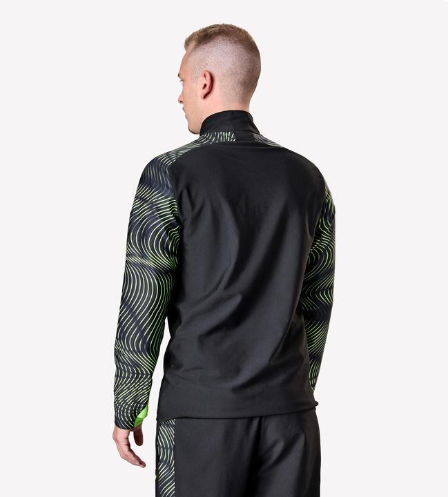 Produktbild Kipsta Damen/Herren Fussball Sweatshirt 1/2 Zip - VIRALTO Wave schwarz/neongelb (XL)