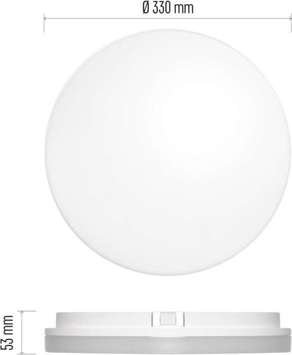 Produktbild Emos LED Deckenleuchte TORI, rund, weiss 24W warm w., IP54 (2400 lm)