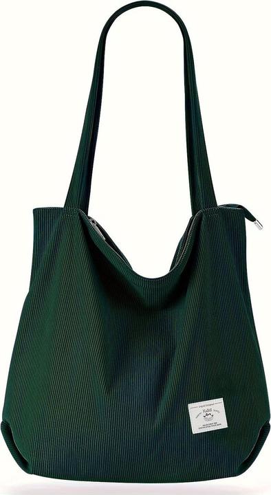Actual product image Only-Bags.Store Corduroy shoulder bag, minimalist monochrome tote bag, all-match storage handbag