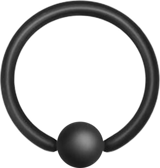 Actual product image Star Piercing Ball Closure Ring black matt (without brass, Surgical steel 316L)