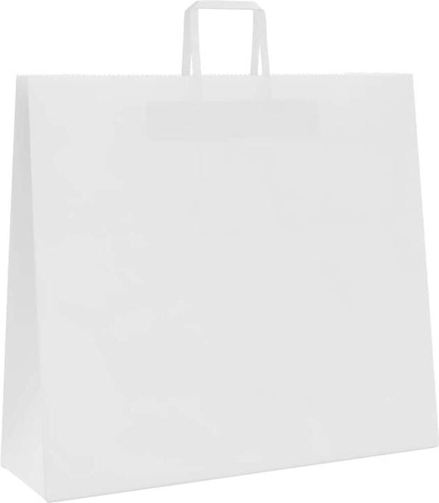 Immagine prodotto VidaXL Sacchetti di carta kraft 250 pezzi con manico Bianco 54x15x49 cm Sacchetto di carta (Borsa da regalo, 250 x)