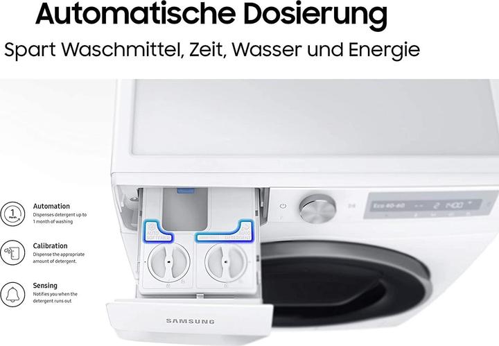 Immagine prodotto Samsung Autodose 6000 Series WW80T534AAX/S2 Lavatrice Freestanding Front Loader B (8 kg, A sinistra)