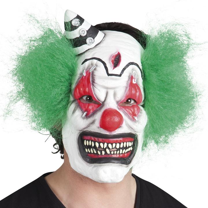 Actual product image Boland Killer Clown Latex Mask: With Hair