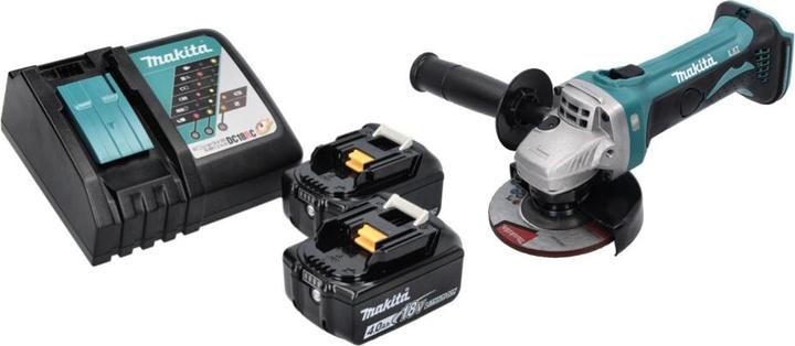 Actual product image Makita DGA 452 RM Battery angle grinder 18 V 115 mm + 2x battery 4.0 Ah + charger (115 mm)