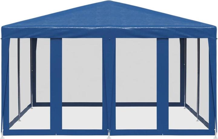 Image du produit VidaXL Partyzelt Pavillon Festzelt mit 8 Mesh-Seitenteilen Blau 4x4m HDPE (400 cm, 400 cm)