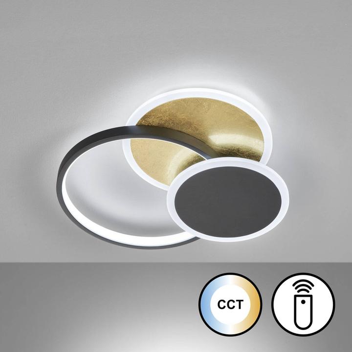 Actual product image Fischer & Honsel Honsel Tomo LED ceiling light 30.2W Tunable white controllable dimmable sand black + remote control