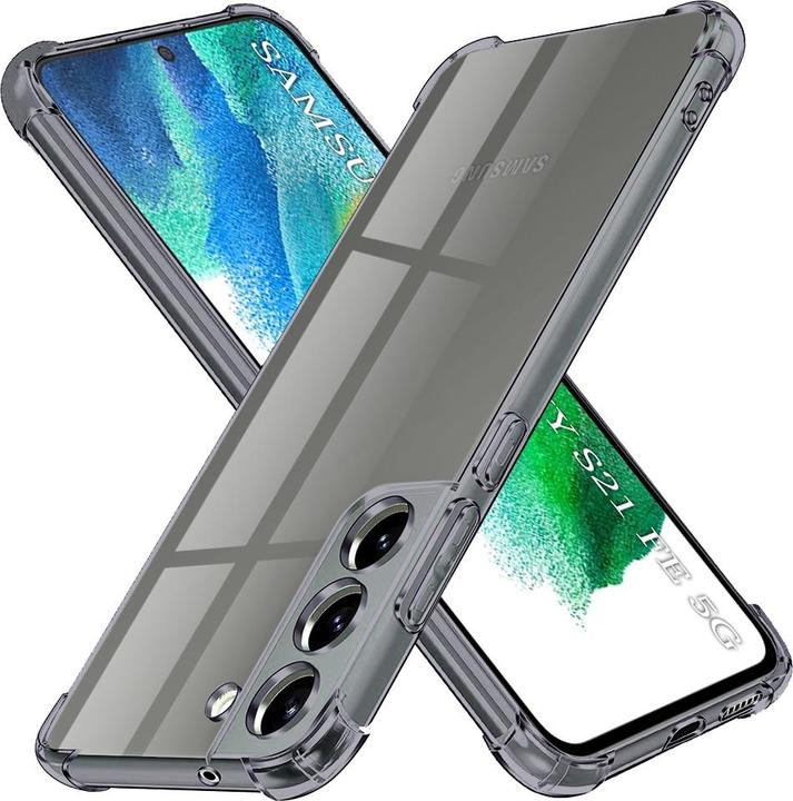 Actual product image Techsuit - Shockproof Clear Silicone - Samsung Galaxy S21 FE 5G - Smoke Black (Samsung Galaxy S21 FE 5G)
