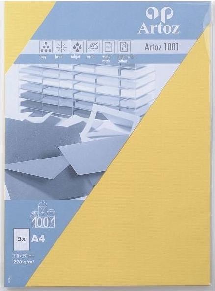 Artoz Cards 1001 107696142 220g, yellow 5 sheets (A4, 220 g/m², 5 x)