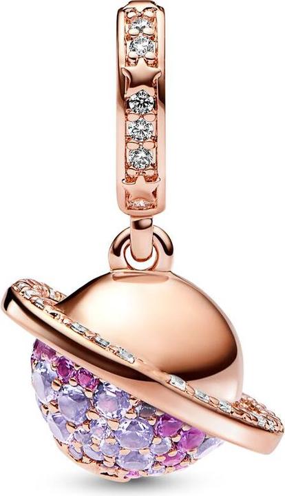 Actual product image Pandora Planet Saturn sparkling charm (Metal, rose gold-plated)