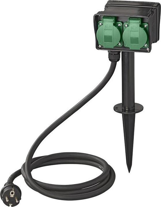 Produktbild ProPlus Gartensteckdose Schuko 4-fach mit Erdspiess 2M 3x1,5mm²