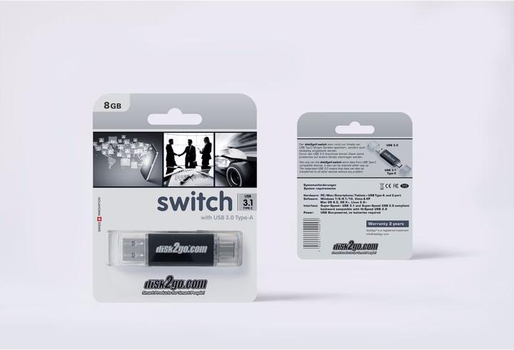 Produktbild Disk2go Switch (8 GB, USB-A, USB-C, USB 3.0)