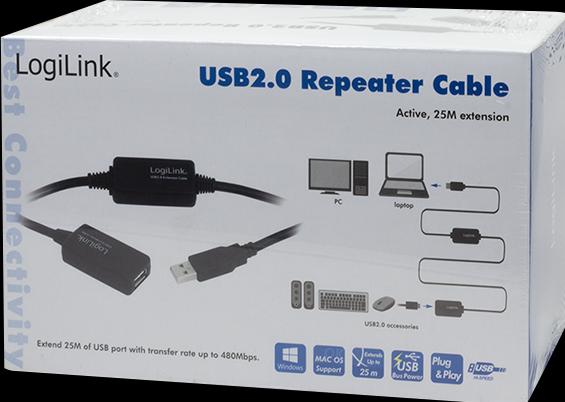 Actual product image LogiLink USB A - A (25 m, USB 2.0)