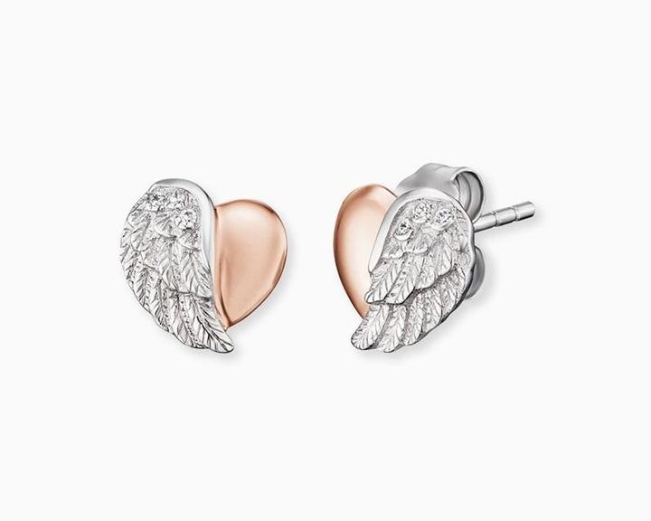 Produktbild Engelsrufer Ohrstecker Herzflügel Bicolor (925er Silber rhodiniert, Silber rhodiniert)