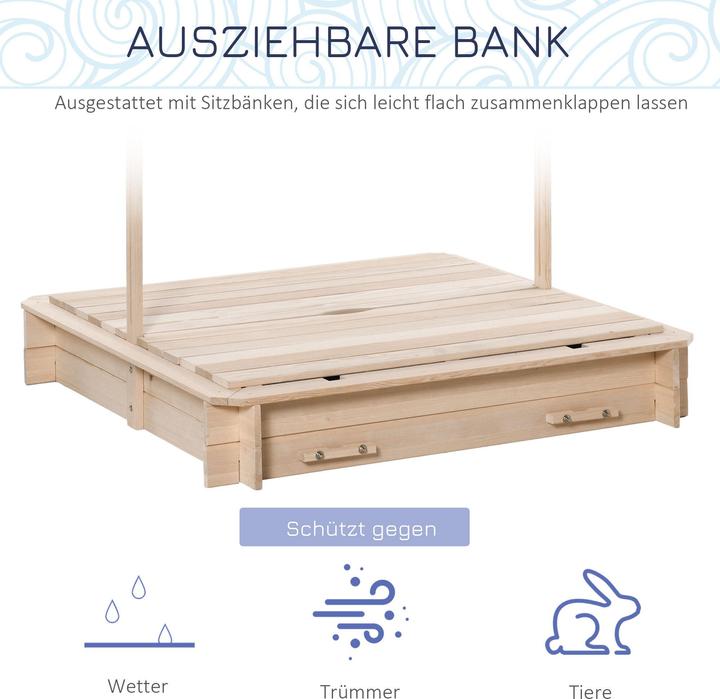 Produktbild Outsunny Sandkasten mit verstellbarem Dach
