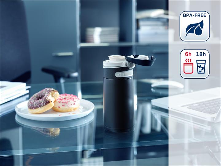 Image du produit Leifheit Borraccia Flip Acciaio Nero 350ml (0.35 l)