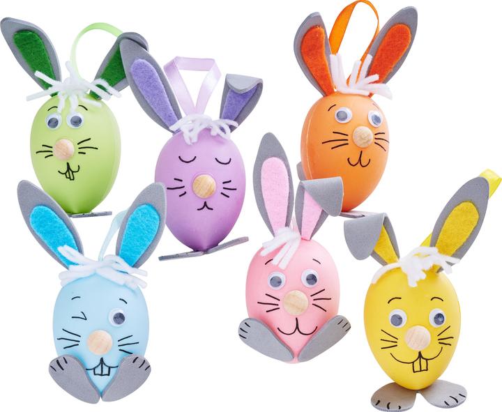 Image du produit VBS Kit de bricolage "Lapins multicolores", 6 pièces