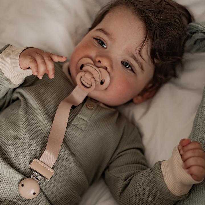 Image du produit Elodie Attache-sucette avec détail en bois - Vanilla White