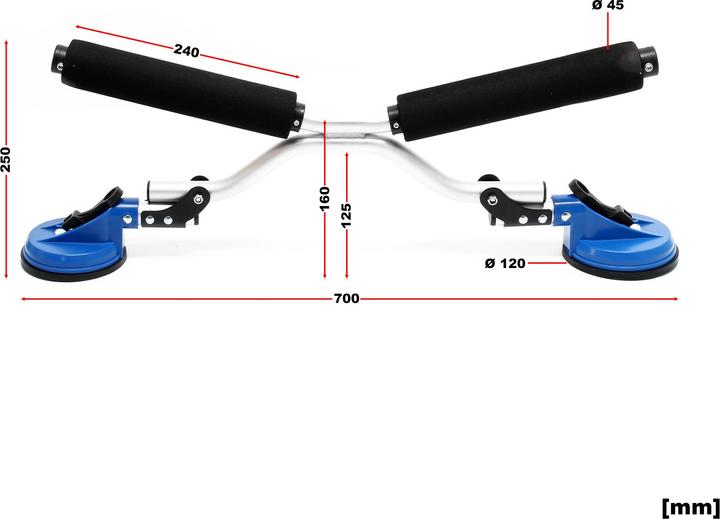 Produktbild Wiltec Ladehilfe bis 100 kg Kanu Kajak Boat Roller PKW Ladehilfe mit Saugnäpfen
