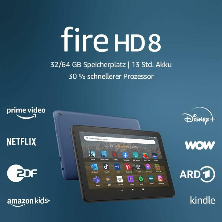 Actual product image Amazon Fire HD 8 Tablet (2022) WiFi 32GB with ads black B09BG4CM4W (8", 32 GB, Black)