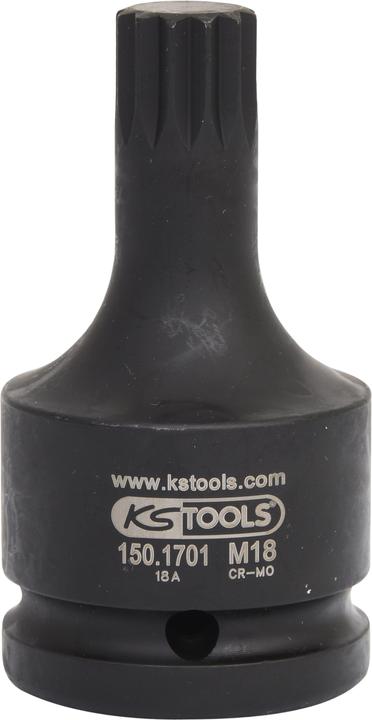 Produktbild KS Tools 3/4" Kraft-Bit-Stecknuss für Vielzahn(XZN®)-Schrauben, kurz