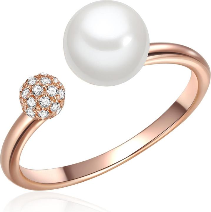 Valero Pearls Damen Sterling Silber Zirkonia Süsswasser-Zuchtperle roségold - 10900