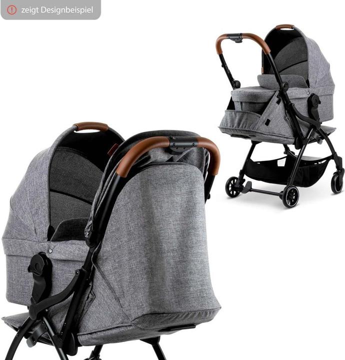Actual product image ABC Design Pushchair attachments carrycot for Buggy Flash - Woven Graphite