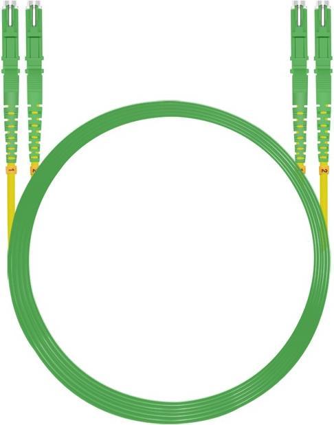 Actual product image Helos fibre optic cable E2000® APC / E2000® APC (LSH) double sided 9/125 OSm OS2 yellow 7.5 m (F/UTP, CAT6a, 7.50 m)