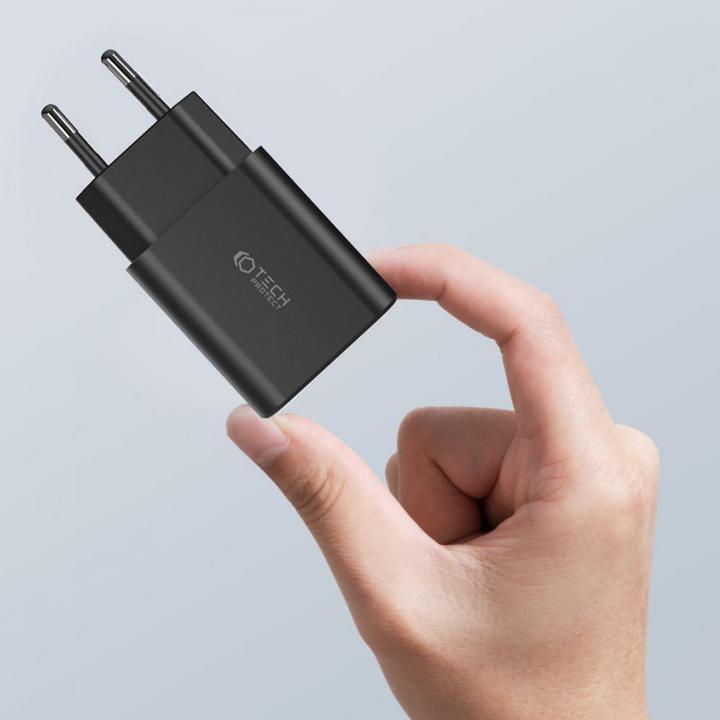 Actual product image Tech-Protect C35W 2x USB-C PD 35W network charger with USB-C / USB-C cable - white (35 W)
