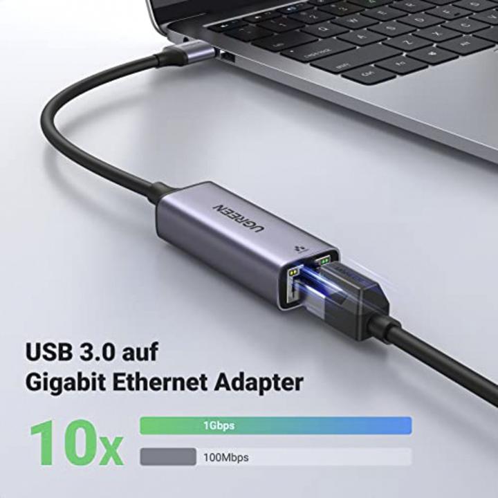 Actual product image Ugreen Ethernet Adapter (USB, RJ45 Gigabit Ethernet (1x))