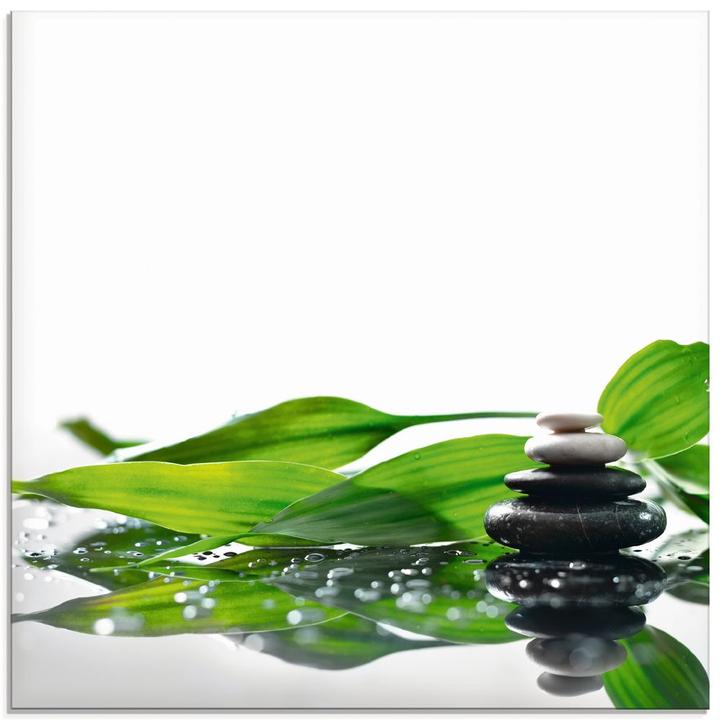 Actual product image Artland Glass picture Spa with stones and bamboo S7LT 125x50 cm (20x20 cm)