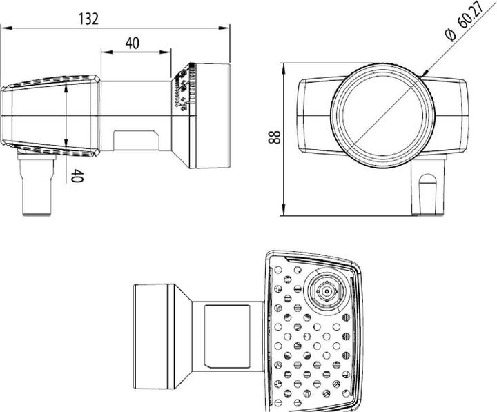 Produktbild inverto Unicable II Signalumsetzer (Quattro LNB, 40mm)