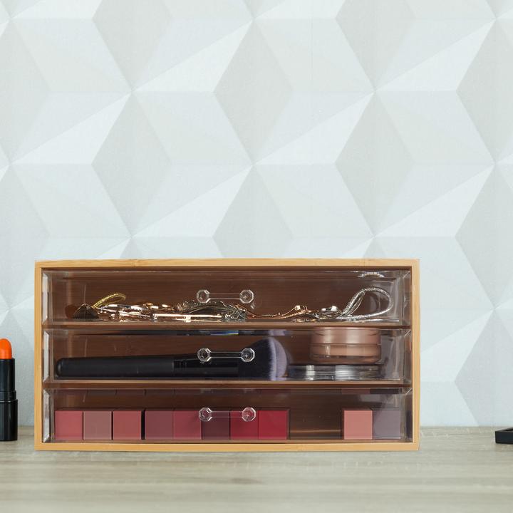 Actual product image Relaxdays Bamboo Makeup Organiser