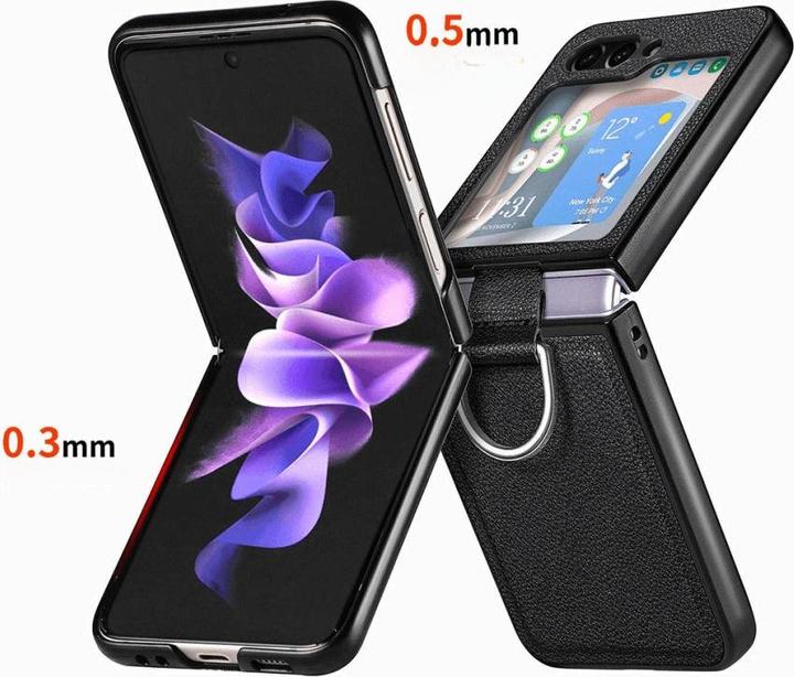 Produktbild Cover-Discount Galaxy Z Flip5 - Hybrid Hülle mit Ringhalter braun (Samsung Galaxy Z Flip5)