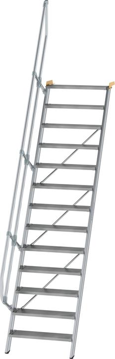 Actual product image Munk Staircase 60 Step width 800 mm 13 steps Aluminium fluted (Scaffolding, 80 cm)