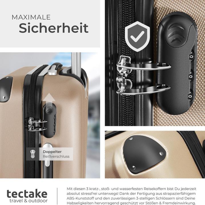 Actual product image tectake Hard case set 3 pcs. (95 l, M (50 - 90l), L (90 - 115l))