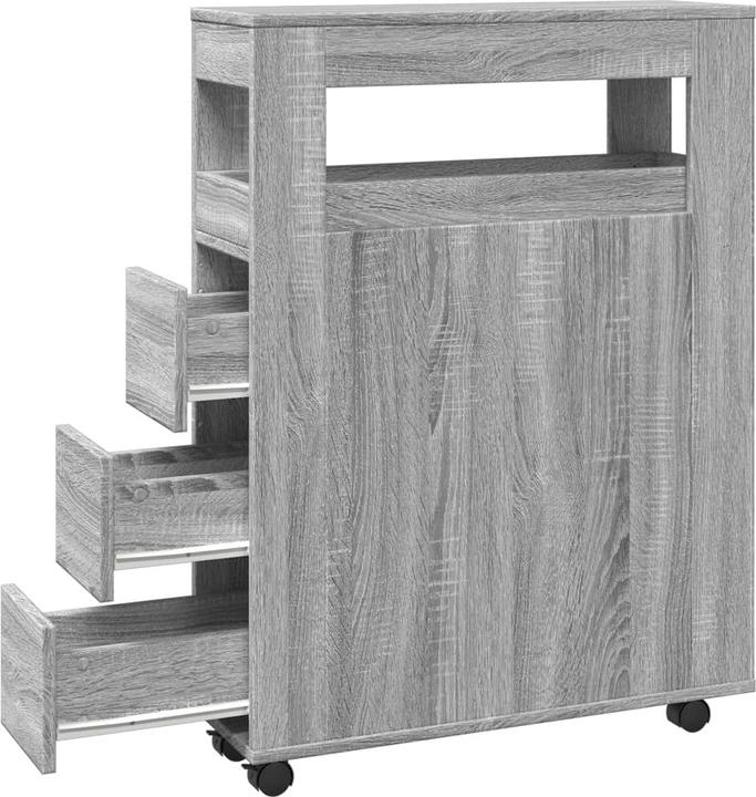 Actual product image VidaXL Narrow bathroom cabinet with castors