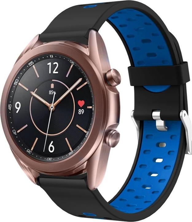 Actual product image Cover-Discount 20mm Silicone Replacement Bracelet BI-color blue (20 mm, Silicone)