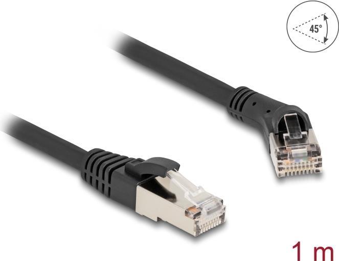 Immagine prodotto Delock Cavo di rete RJ45 Cat.8.1 S/FTP con spina 45ï¿½ angolata a destra per collegarsi direttamente a (S/FTP, CAT8.1, 1 m)