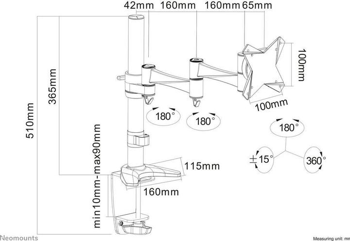 Produktbild Neomounts FPMA-D1330SILVER Monitor Tischhalterung (Tisch, 30")