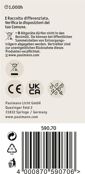 Image du produit Paulmann Lampe universelle lumière noire (E27, 75 W, 105 lm, 1 x)