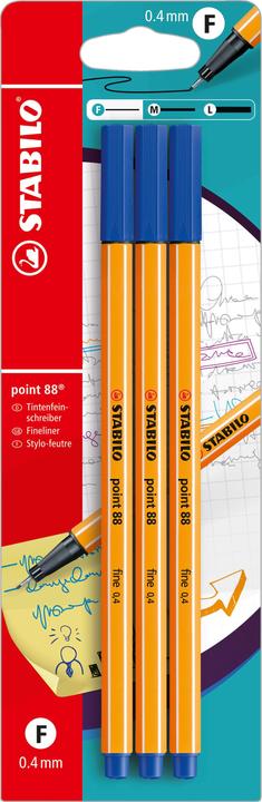 Actual product image STABILO Fineliner Point 88 (Blue, 3 x)