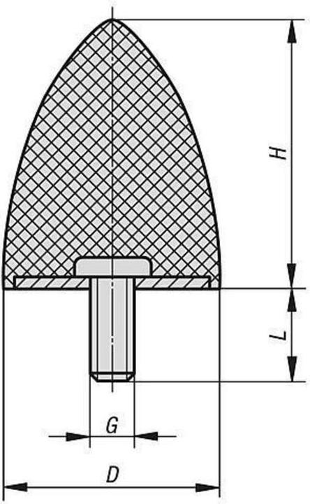 Actual product image Neriox Rubber buffer NR (Stop dampers)