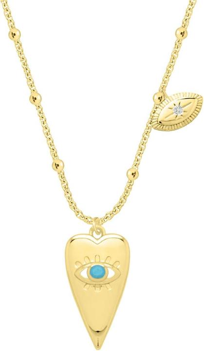 Candy Halskette Nazar Auge, 925 Sterling Silber, vergoldet (18k vergoldet, 925 Sterling Silber, 42 - 45 cm)